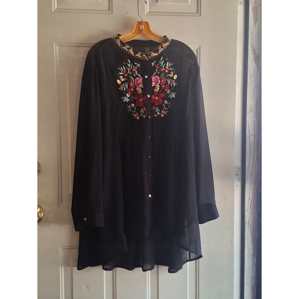 Black Sheer floral Blouse